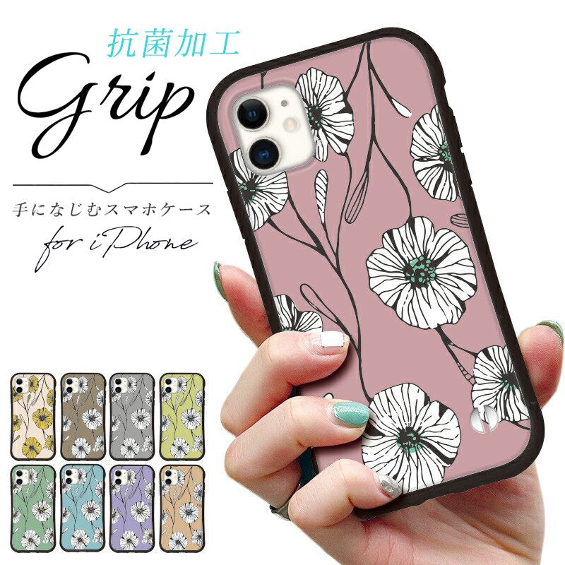 抗菌加工 日本製 グリップケース iphone 韓国 iPhone13 Pro mini 12 iPhone 11 pro XR X XS 8 7 se 第2世代 スマホケース アイフォン スマホカバー
