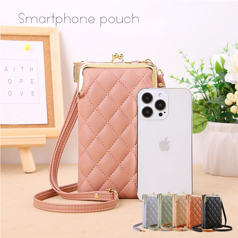 スマホショルダー バッグ お財布ショルダー ポシェット キルティング がま口 ショルダーPUレザー バッグ 斜め掛け ポーチ スマホポーチ おしゃれ 流行り 韓国風