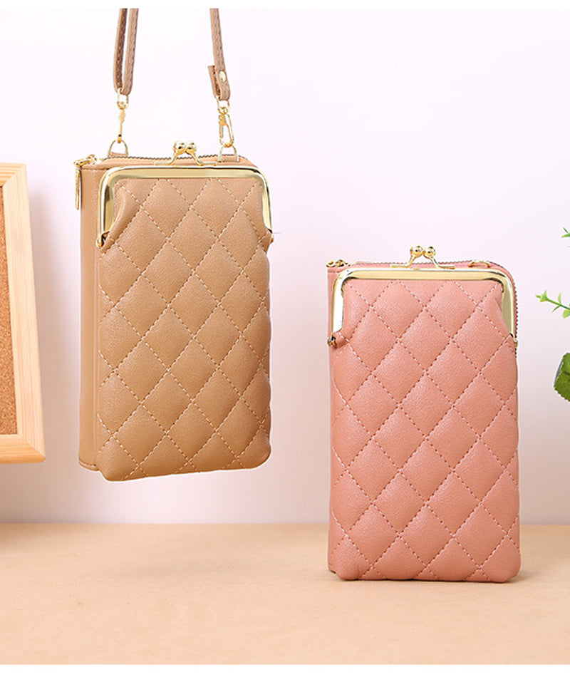 スマホショルダー バッグ お財布ショルダー ポシェット キルティング がま口 ショルダーPUレザー バッグ 斜め掛け ポーチ スマホポーチ おしゃれ 流行り 韓国風
