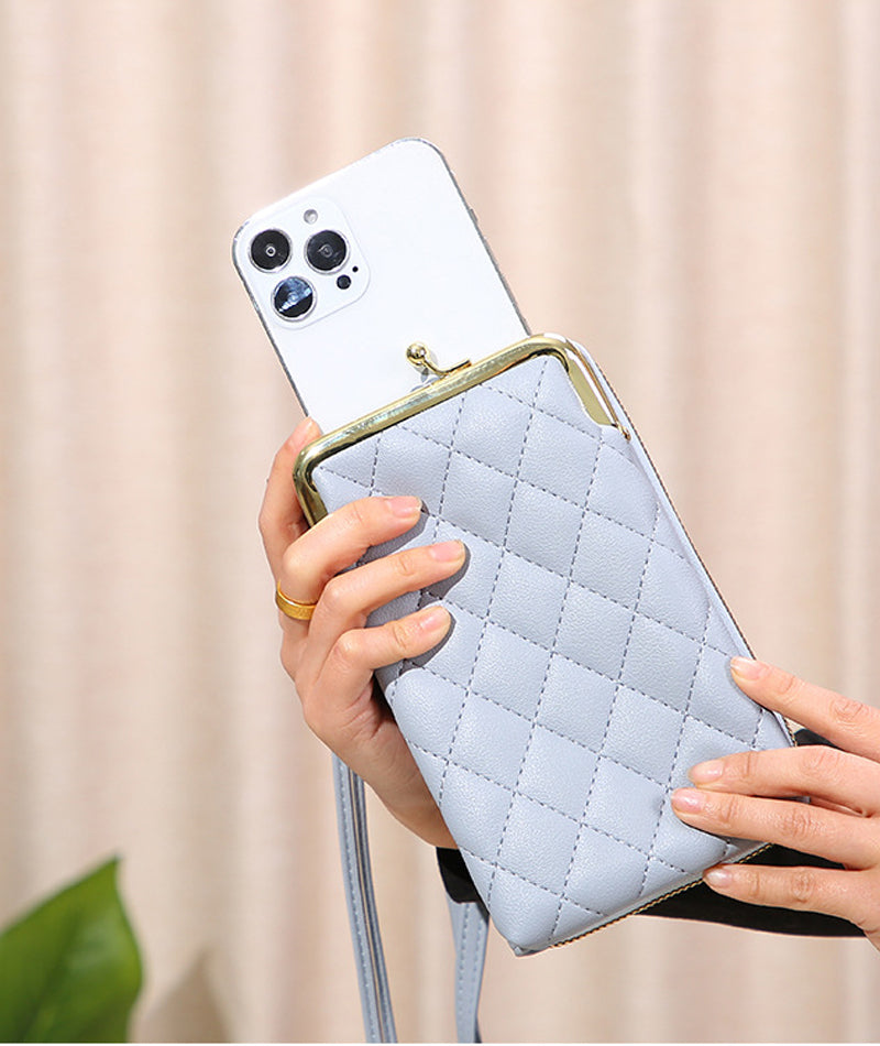 スマホショルダー バッグ お財布ショルダー ポシェット キルティング がま口 ショルダーPUレザー バッグ 斜め掛け ポーチ スマホポーチ おしゃれ 流行り 韓国風